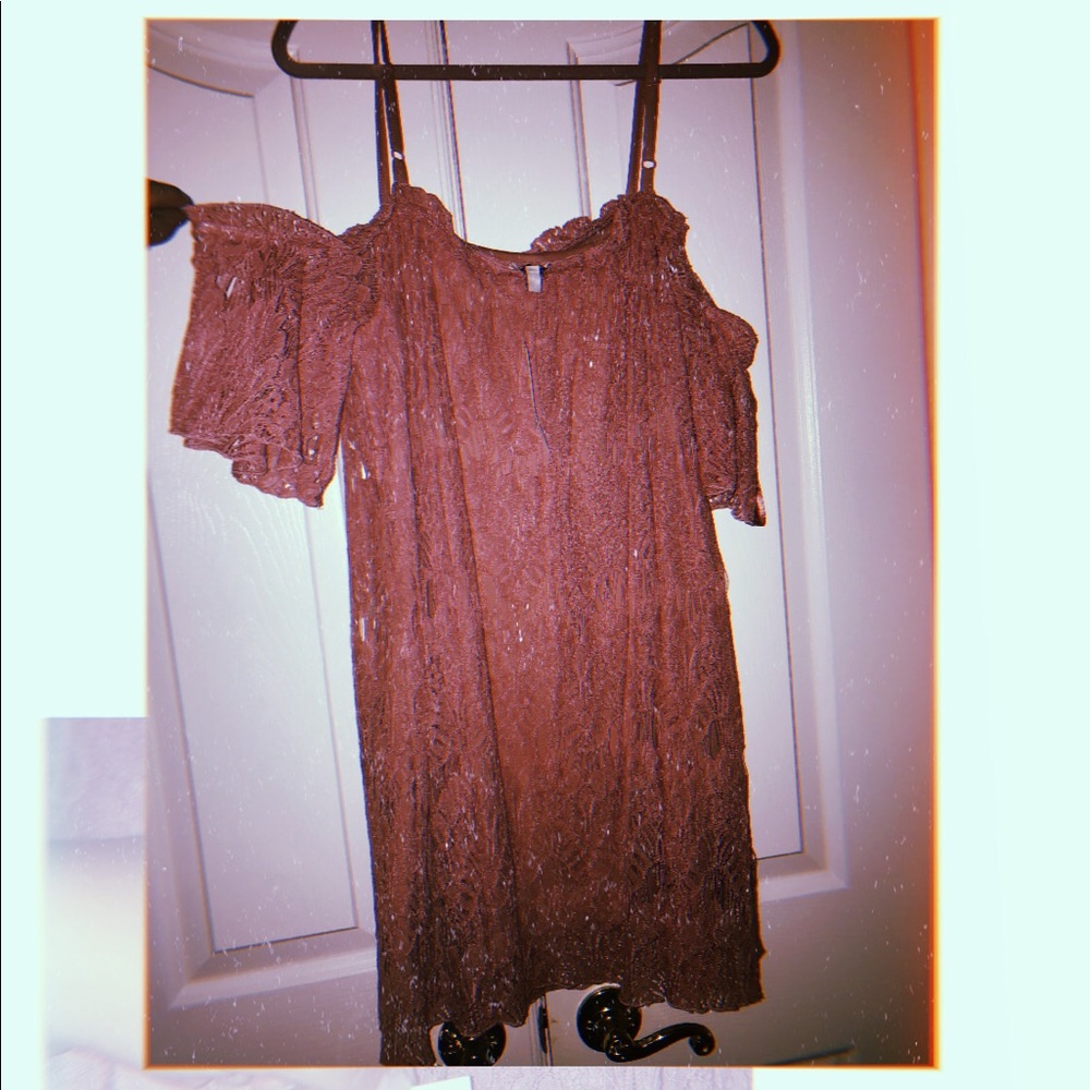 Pink floral lace dress